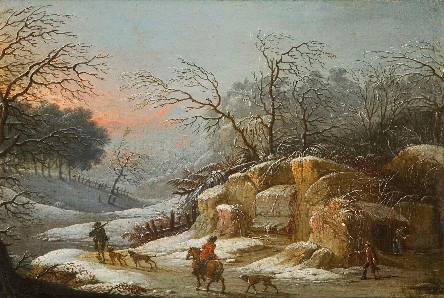 Johann Christian Vollerdt - Romantico paesaggio invernale